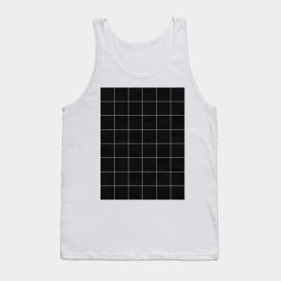 Large Grid Pattern - Black Tank Top